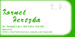 kornel hertzka business card