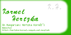 kornel hertzka business card